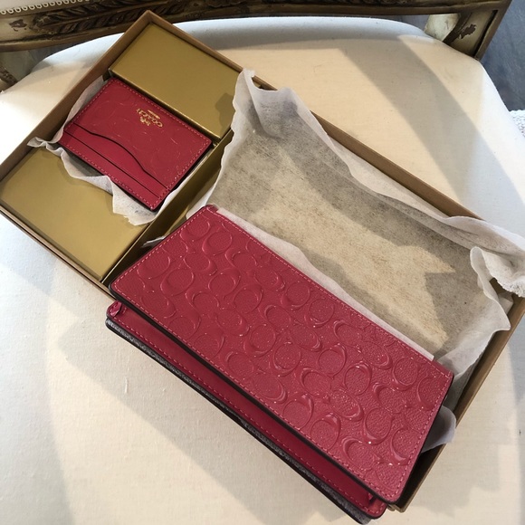 ✨NWT✨ Coach Boxed Anna Foldover Clutch Crossbody & Card Set In Signature Leather - Picture 9 of 12